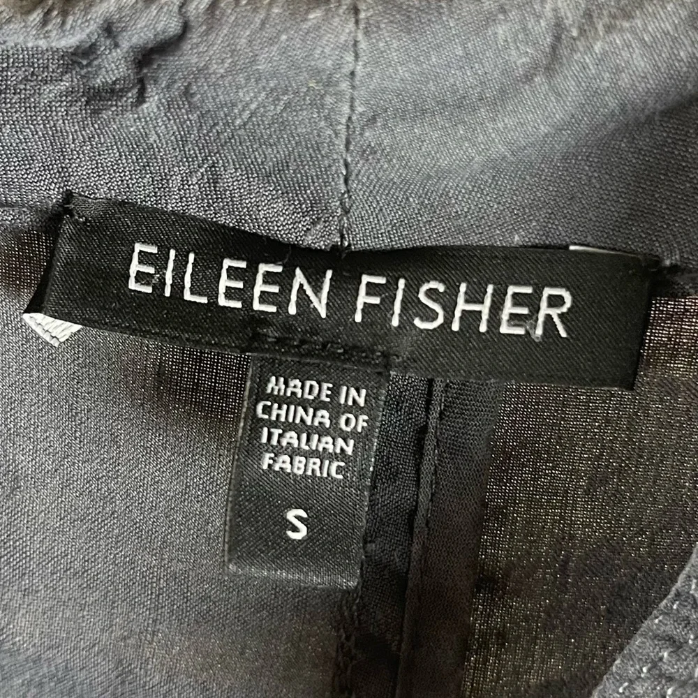 Eileen Fisher Blazer Women's Small Grey Linen Cardigan Front Pockets Stretch